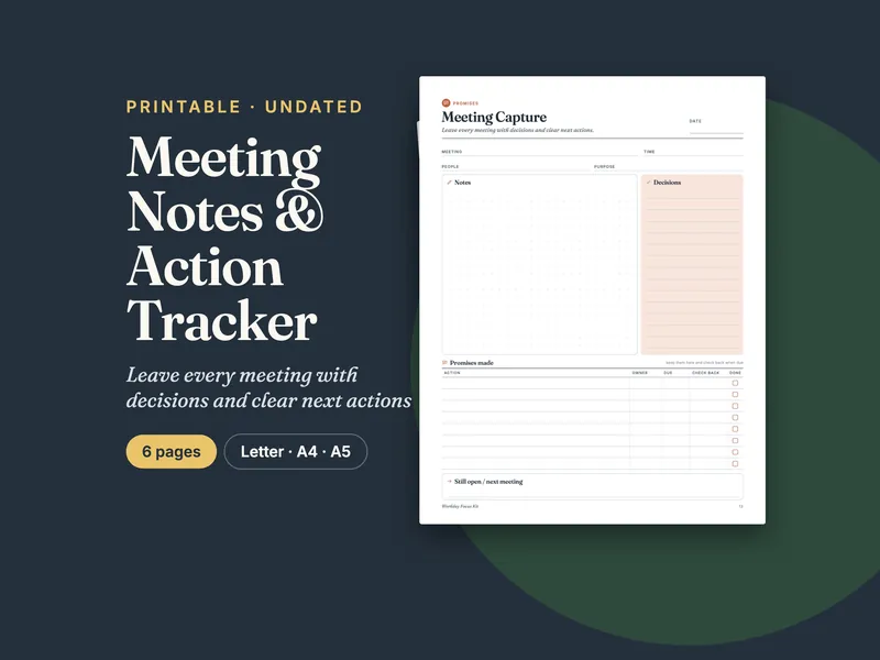 Meeting Notes & Action Tracker listing image