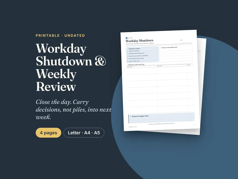 Workday Shutdown & Weekly Review listing image